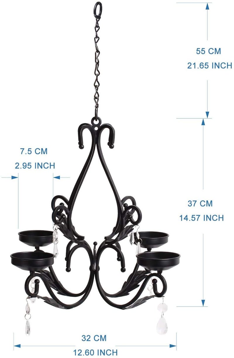 GiveU 3 in 1 Ambient Lighting Chandelier Chain Hang Metal Wall Sconce - Image 3